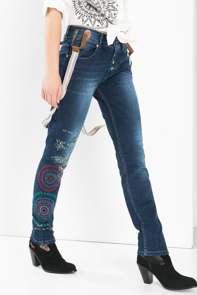 Desigual LURDES embroidered jeans. $175.95 Fall-Winter 2015