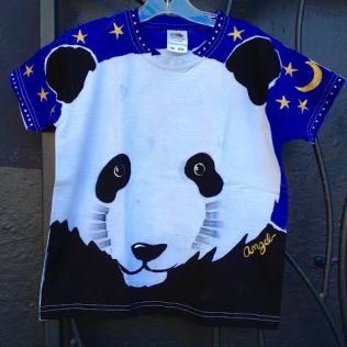 Angel panda shirt for kids by Justine Brown. photo by angelvancouver.com