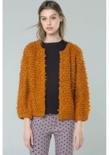 Compañía Fantástica VALERIE brown knit jacket. $76.