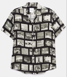 Desigual GABRIEL vintage postcard shirt in black and white SS2020