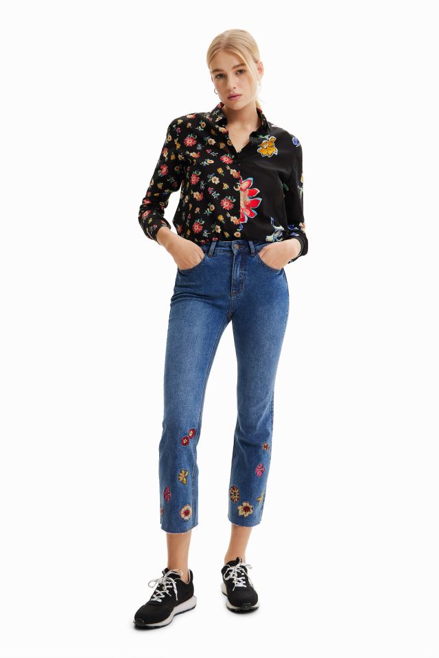 Desigual NICOLE embroidered denim jeans Summer 2023 collection now on sale at Angel in Vancouver Canada