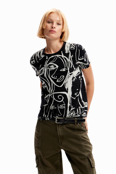 Desigual MARISCAL FACE cotton T-shirt now at Angel of Vancouver Canada