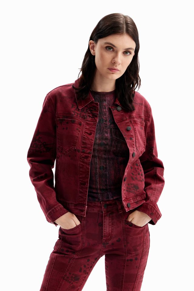 Desigual red denim jacket and jeans Fall 2023 collection