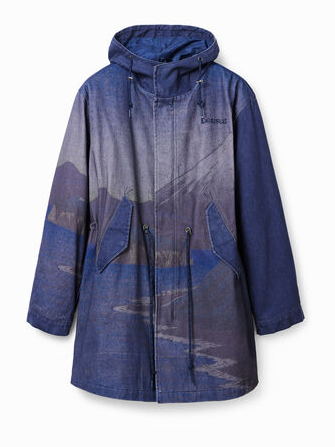 Desigual HAYDEN denim parka with hood and removable lining 2023 collection