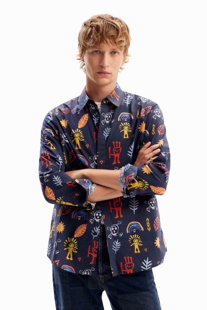Desigual men's arty poplin shirt Fall-Winter 2023 collection