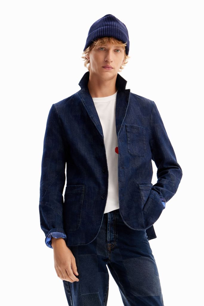 Desigual RIVER plaid cotton blazer for men FW2023 collection