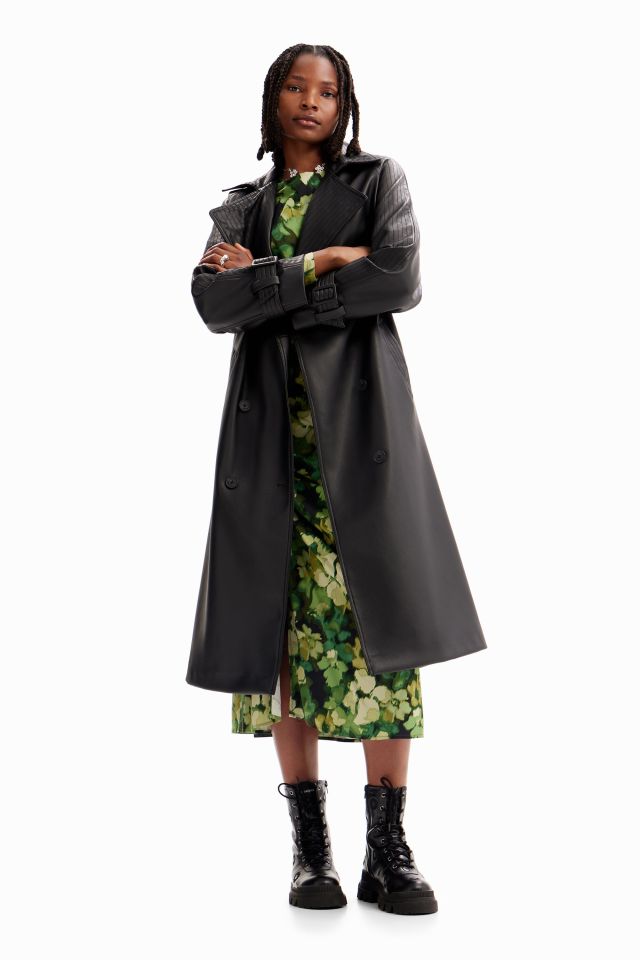 Men's New Fashion Autumn Hood Lace Up Embroidery Cape Black Loose Cloak  Coat FUZ