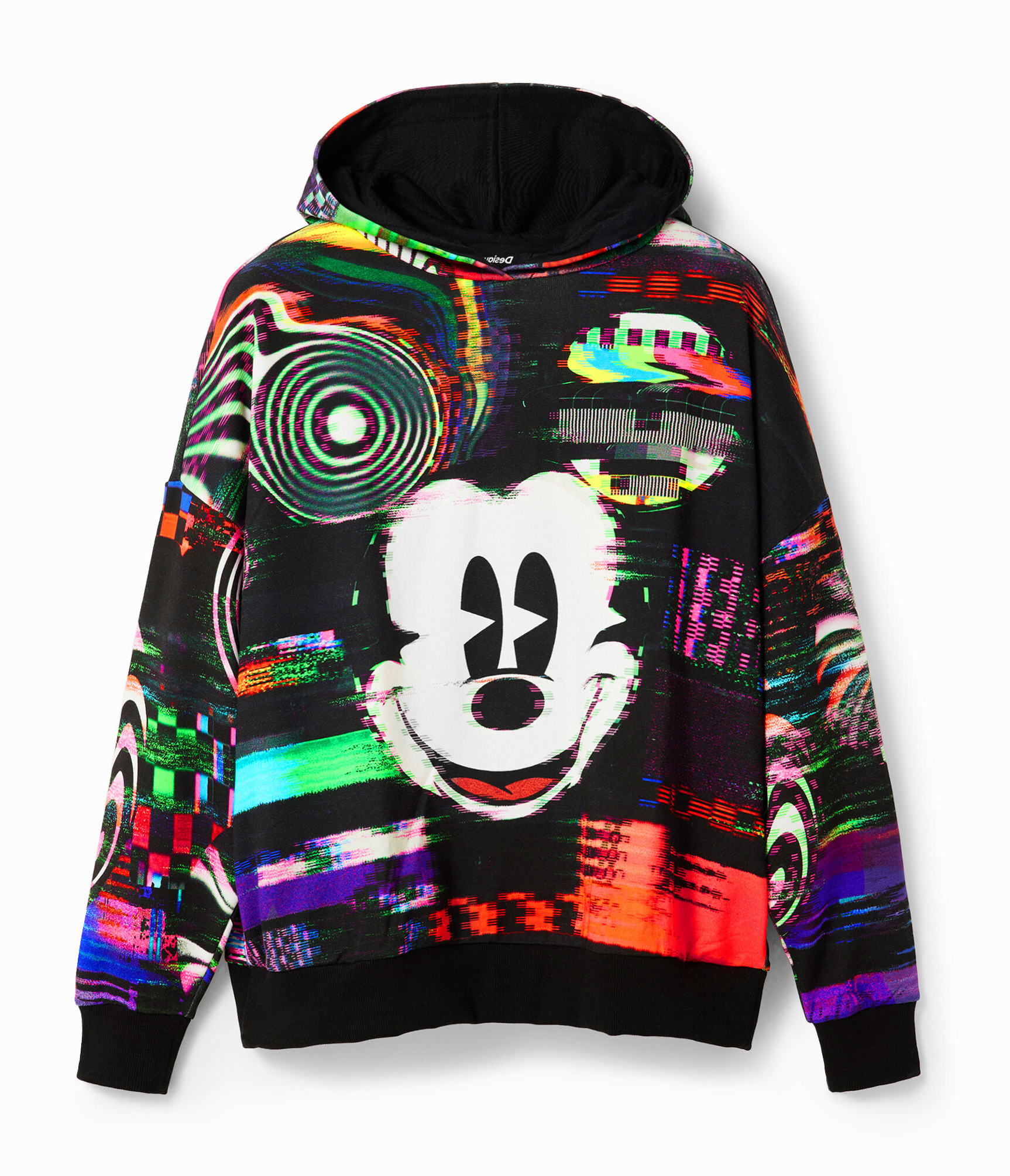 New Desigual Mickey Mouse oversize cotton sweatshirt with hood, Fall-Winter 2023 collection now at Angel of Vancouver Canada