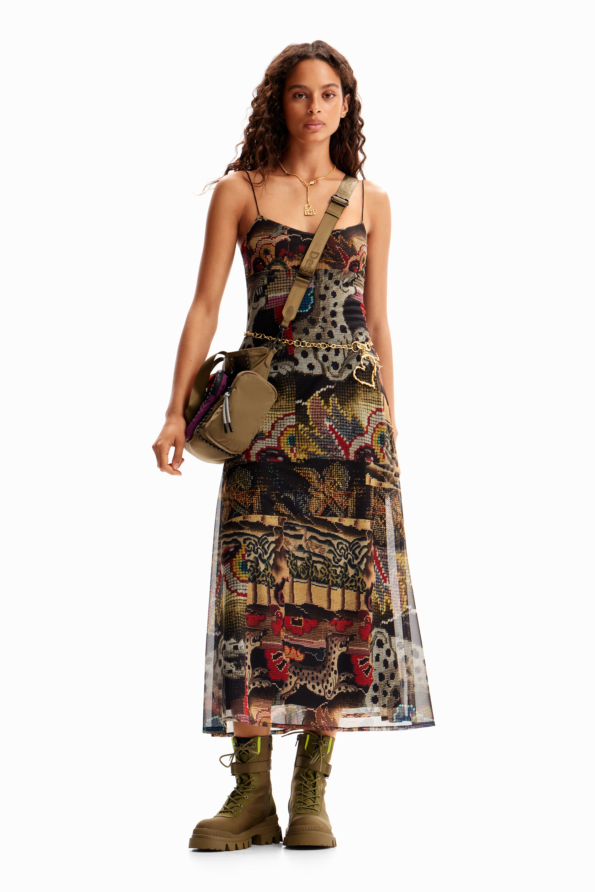 New Desigual strappy Tapestry dress by Christian Lacroix for Fall 2023 now at Angel of Vancouver Canada