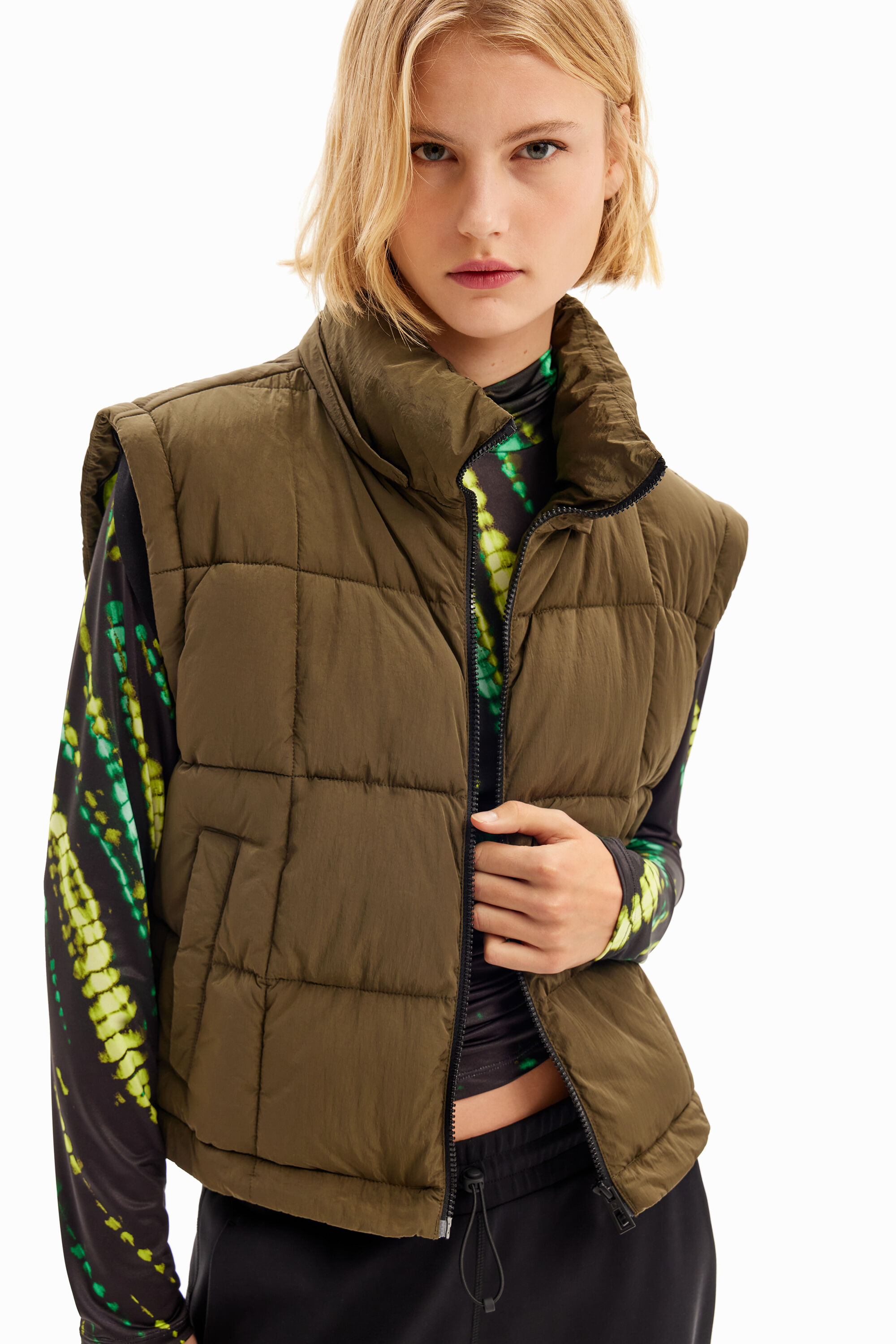 Desigual TETRIS detachable padded winter coat Fall 2023 collection