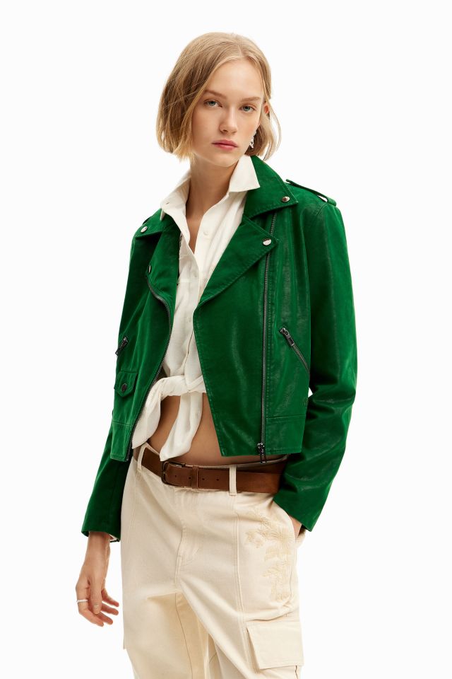 Desigual HARRY jungle green biker jacket SS2024
