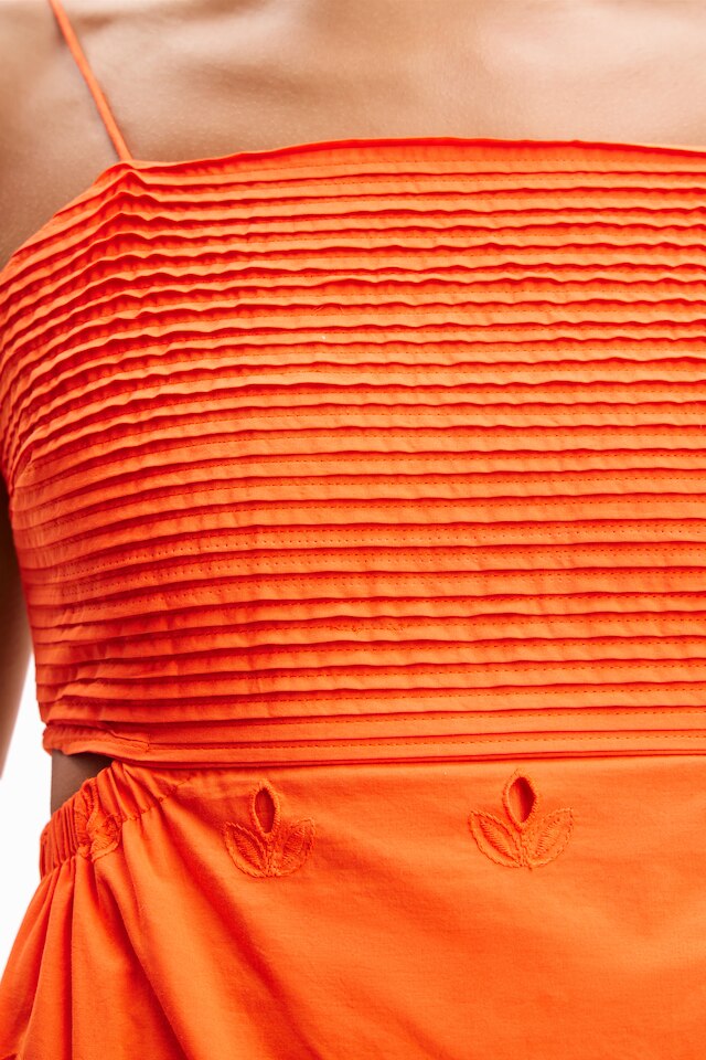 Desigual MALVER orange cotton summer dress SS2024 collection