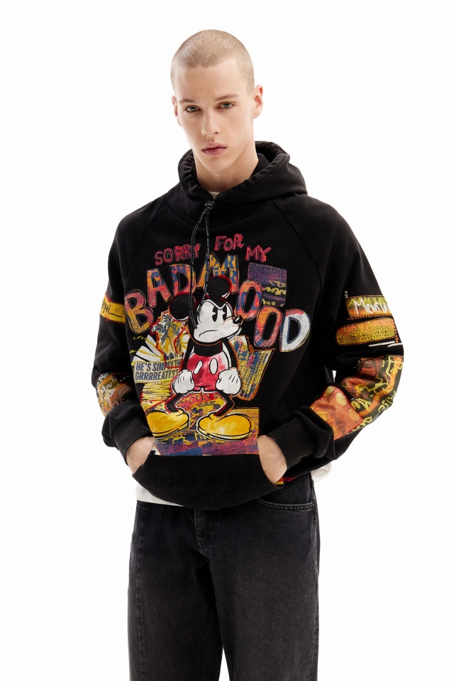 Desigual Mickey Mouse BAD MOOD hoodie sweatshirt SS2024 collection for men