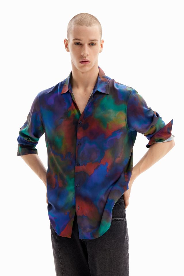 Desigual SAUL flowing watercolour viscose shirt Summer 2024