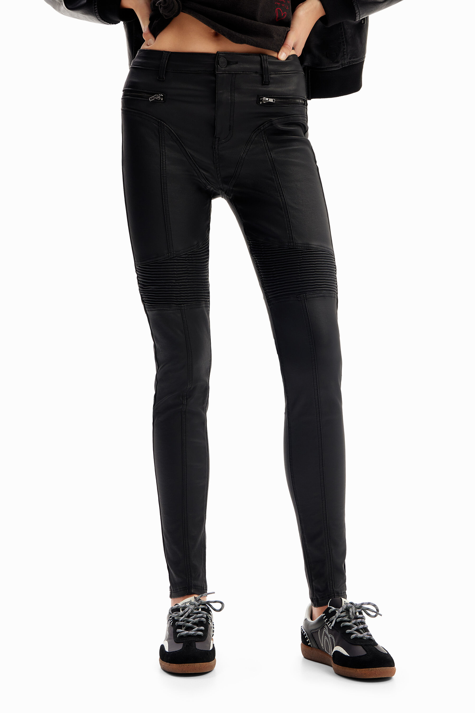 Desigual OSLO faux leather biker pants SS2024