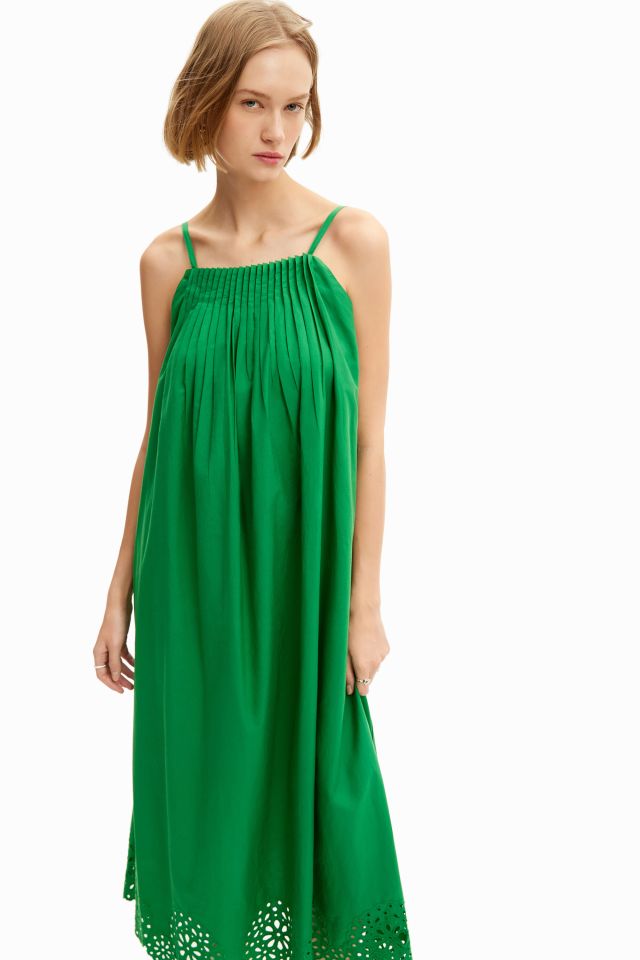 Desigual PORLAND tropical green cotton dress SS2024