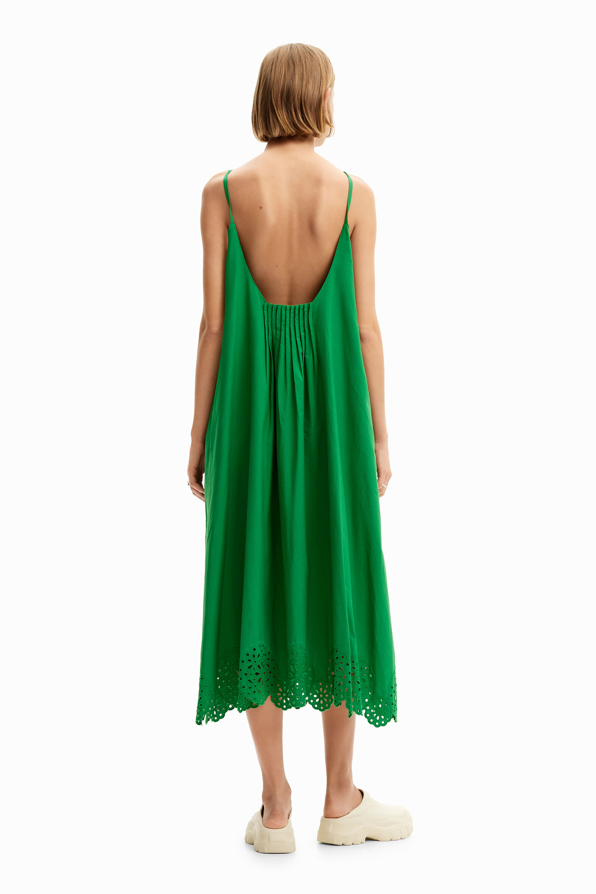 Desigual PORLAND tropical green cotton dress SS2024