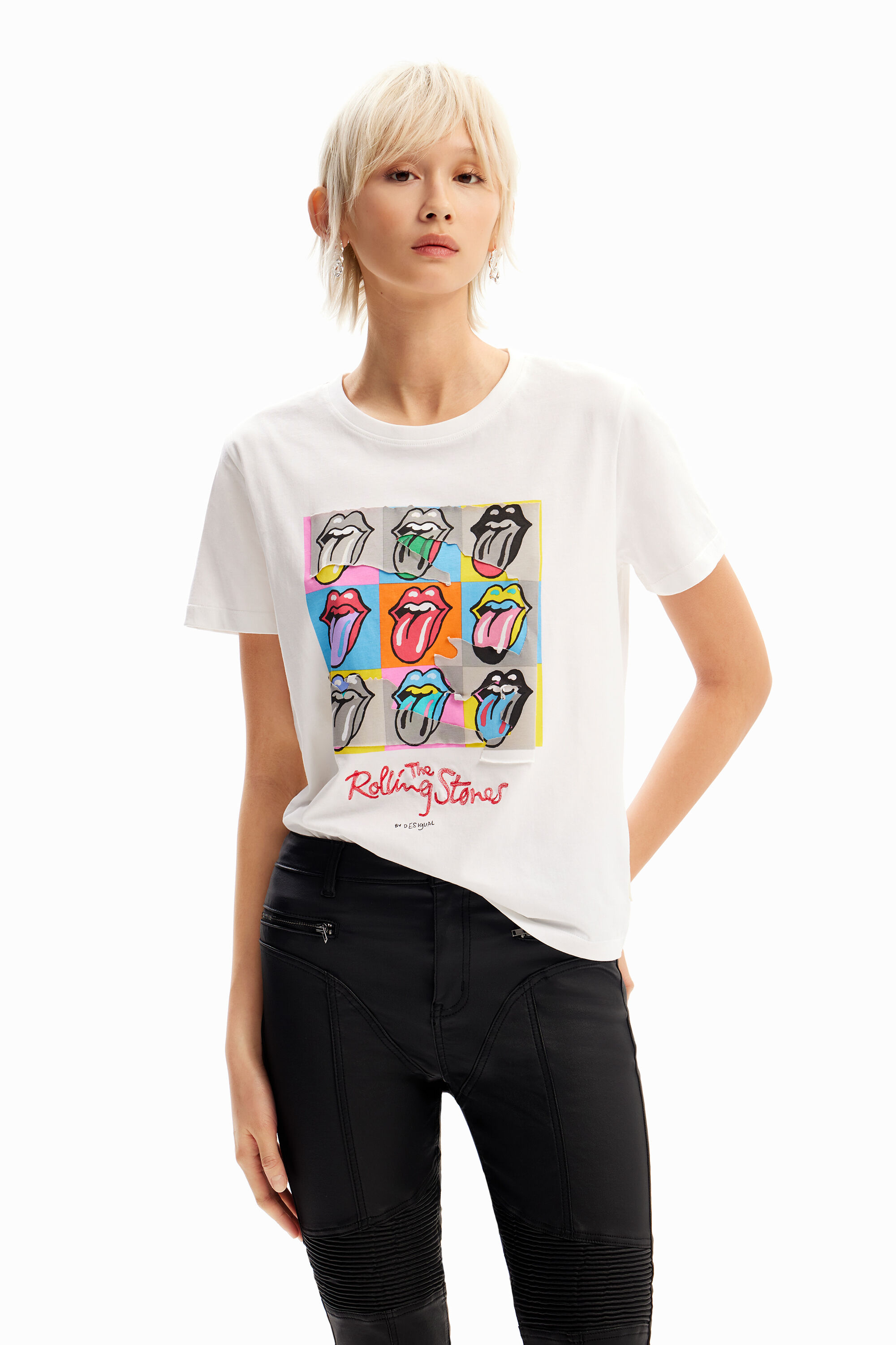 Desigual ROLLING STONES multicolour logo cotton T-shirt SS2024