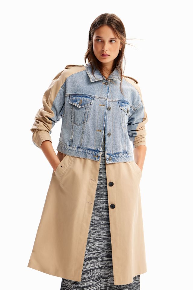 Desigual hybrid jean jacket trench coat SS2024