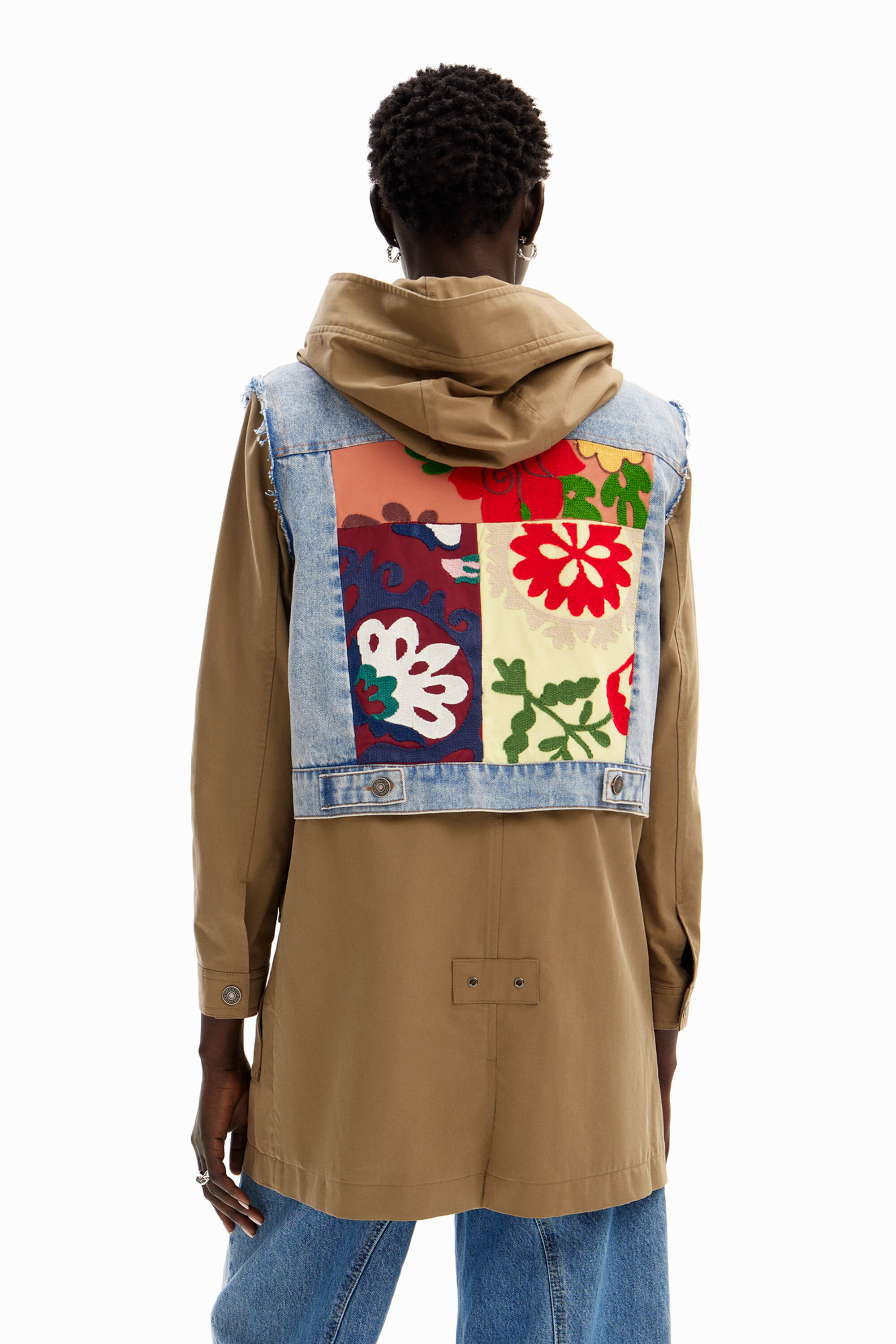Desigual YALE 2-in-1 cotton hybrid coat with embroidery SS2024