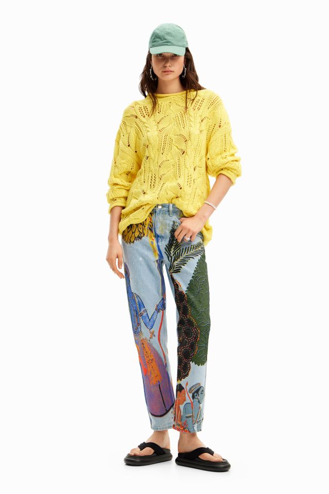Desigual DANI India print unisex cotton jeans SS2024 collection